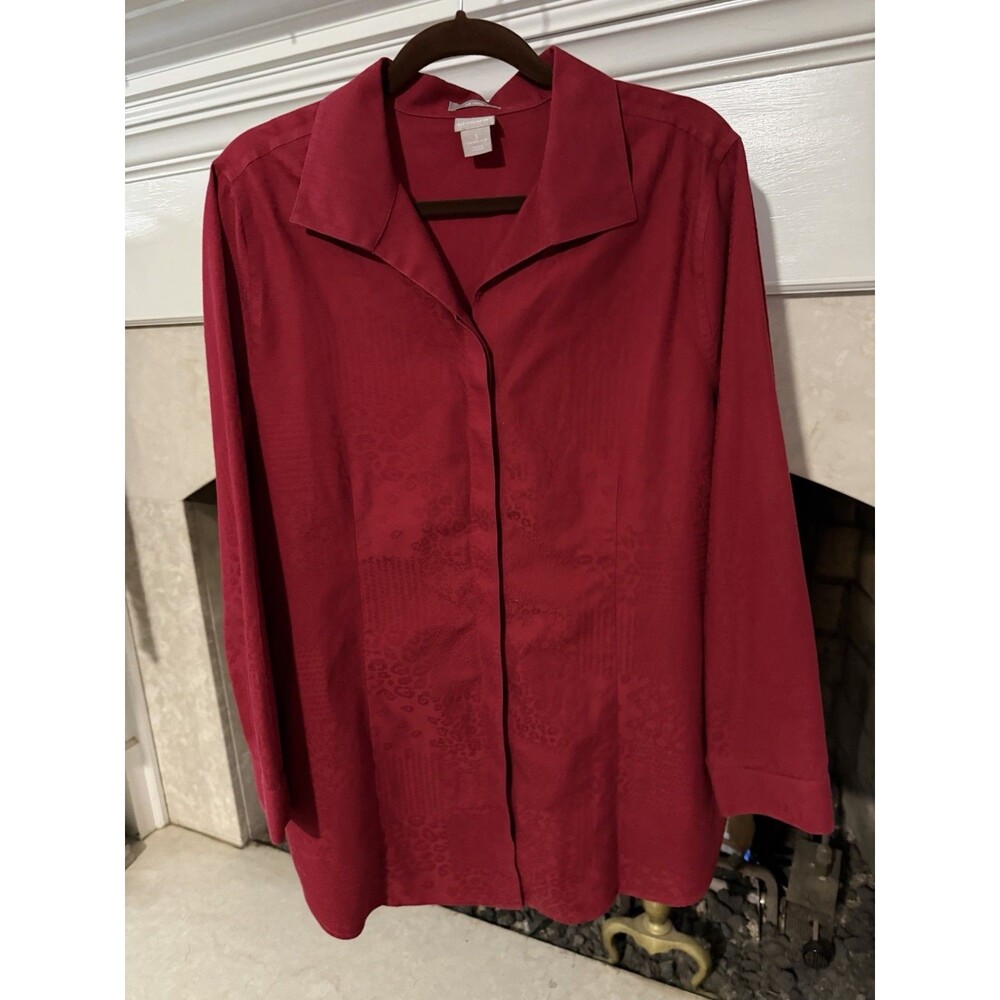 Chico’s No Iron Button Front Tunic Size XL
